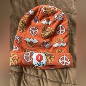 Parks Project Orange Peace Sign Beanie